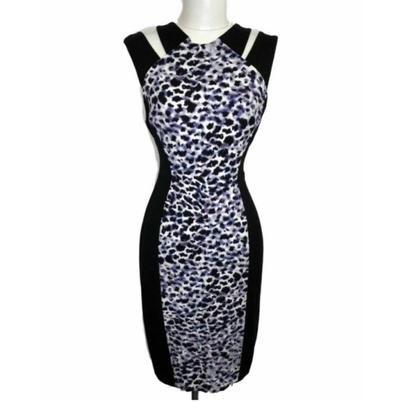 Cache Purple Leopard Print Bodycon 4 - Picture 1 of 4